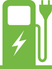 Electric car charging station long shadow symbol.