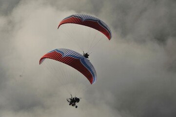 paragliding in the sky