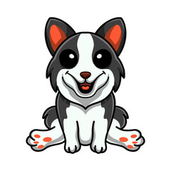 Fototapeta na wymiar Cute border collie dog cartoon sitting