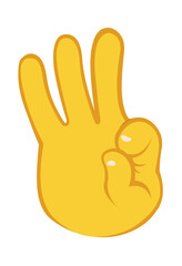 Vector illustration of a cartoon yellow hand doing an ok or perfect gesture