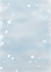 冬の空に舞う雪