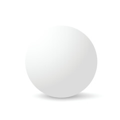 Blank of white round sphere or 3d ball. Vector