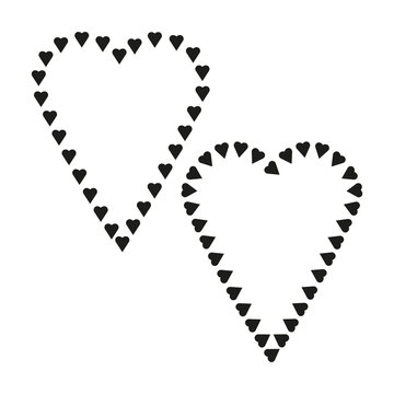 Cartoon hearts. Simple shapes. Vector illustration. stock image. 