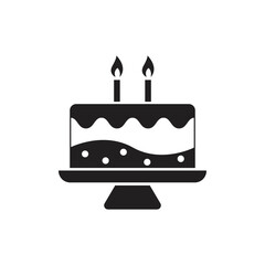 Birthday cake icon design. isolated on white background. vector illustration
