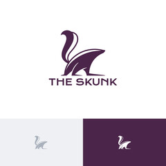 Skunk Standing Wildlife Animal Zoo Nature Logo
