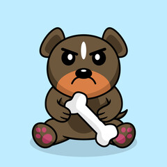 Obraz na płótnie Canvas Vector premium illustration of cute dog carrying a bone