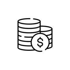 Money, Cash, Wealth, Payment Dotted Line Icon Vector Illustration Logo Template. Suitable For Many Purposes.
