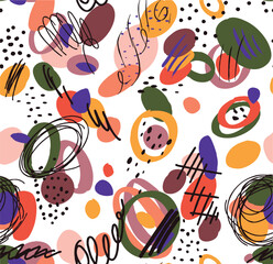 abstract dot and doodle pattern, decorative background for textile, decor, web and stationery