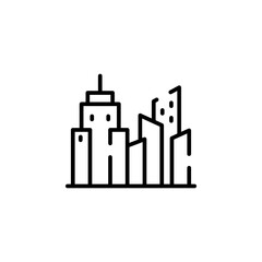 Obraz premium City, Town, Urban Dotted Line Icon Vector Illustration Logo Template. Suitable For Many Purposes.
