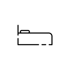 Bed, Bedroom Dotted Line Icon Vector Illustration Logo Template. Suitable For Many Purposes.