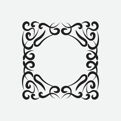 Decorative frame. Retro ornamental frame, vintage rectangle ornament and ornate border. Decorative wedding frame, antique museum picture border or deco devider. Isolated icon