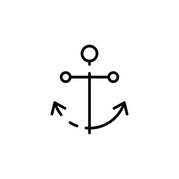 Anchor, Port Dotted Line Icon Vector Illustration Logo Template. Suitable For Many Purposes.