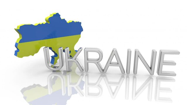 Ukraine Country Map Flag Name Background 3d Animation