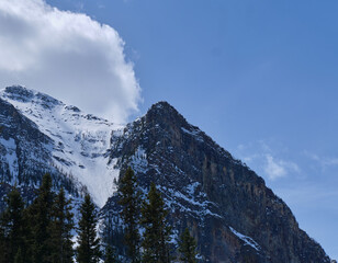 lake Louise in Alberta Canada, Snow mountain frozen lake