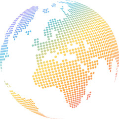 Colorful modern globe icon.