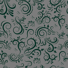 seamless floral background pattern for vintage design. ornament with abstract flowers and leaves.