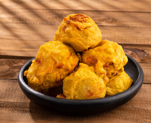 Colombian fried stuffed potatoes - Colombian street food