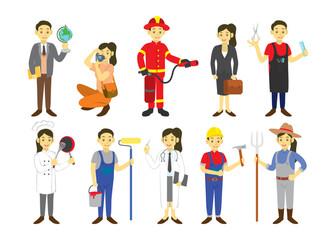 work profession collection set, suitable for children's story books, stickers, mobile applications, games, websites, posters, t-shirts and printing