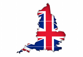 England Flag Map Country United Kingdom UK Great Britain 3d Illustration