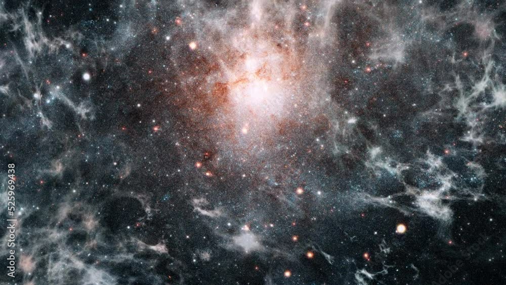 Poster space nebula travel exploration through outer space towards glowing nebula cloud milky way galaxy. 4