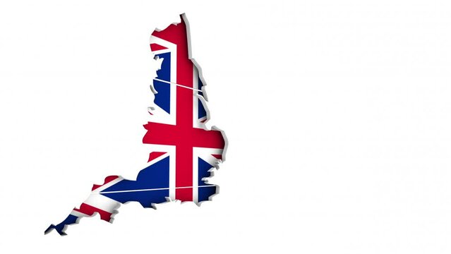 England Flag Map Country United Kingdom UK Great Britain 3d Animation