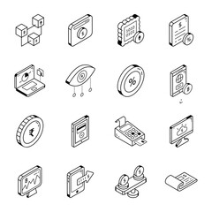 Pack of Business and Finance Line Icons

