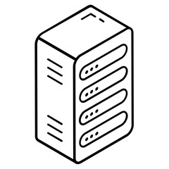 Database server icon in isometric design denoting big data