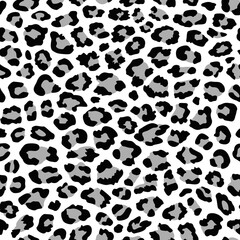 animal print. black and white leopard spots. leopard seamless pattern. animal pattern. good for fabric, wallpaper, dress, coat, fashion, background.
