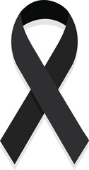 Black ribbon mourning sign.