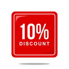 10% discount offer price sign, special offer symbol. Discount tag badge perfect design for shop and sale banners