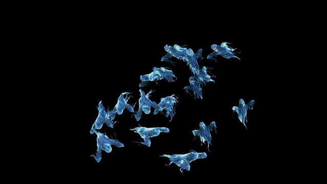 Halloween Ghost Transition 3d rendering in 4K with alpha .