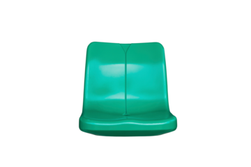 Blue stadium chairs isolated on white