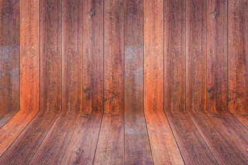 empty wooden planks wall perspective floor room interior background