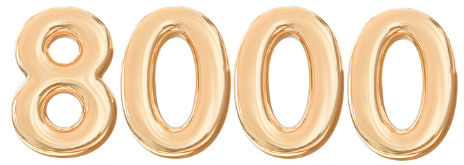8000 followers number gold