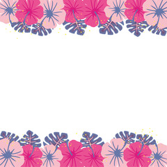 Hibiscus flowers background frame illustration