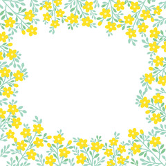 Yellow flower floral wreath frame illustration