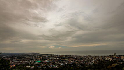 Fototapeta premium View of the city from the mountains 