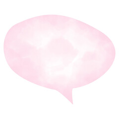 PNG. Pink Speech bubble watercolor.