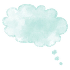 PNG. Green Speech bubble watercolor.