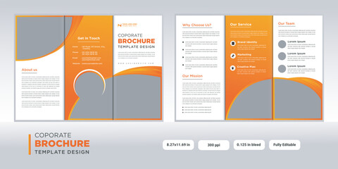 Corporate business tri-fold brochure template, Creative and Professional tri-fold brochure template. 