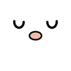 Fototapeta premium Doodle cute emotion face PNG.