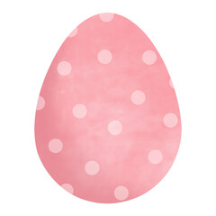 PNG. Pink Easter egg watercolor
