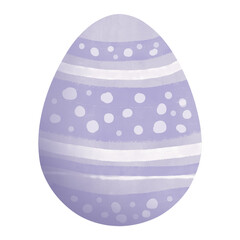 PNG. Purple  Easter egg watercolor