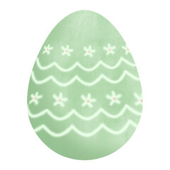 PNG. Green  Easter egg watercolor