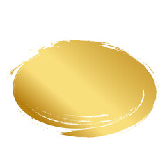 Brush stroke and gold circle element