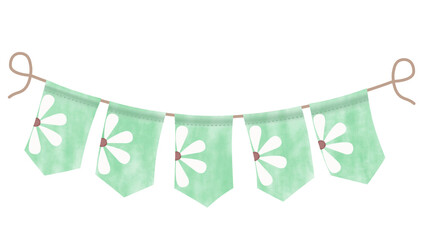 PNG. Watercolor party flag.