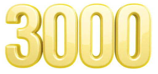 1000 followers number gold 3d