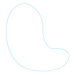 PNG. Abstract blob line art.