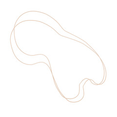 PNG. Abstract blob line art.