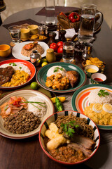 Buffet table Peruvian comfort restaurant gourmet food